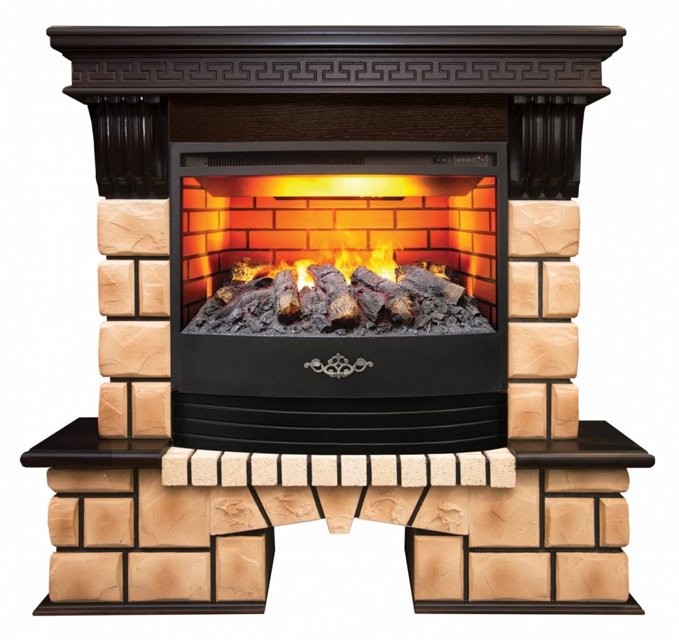 Каминокомплект RealFlame Stone Brick 25/25.5 с очагом 3D Firestar 25.5