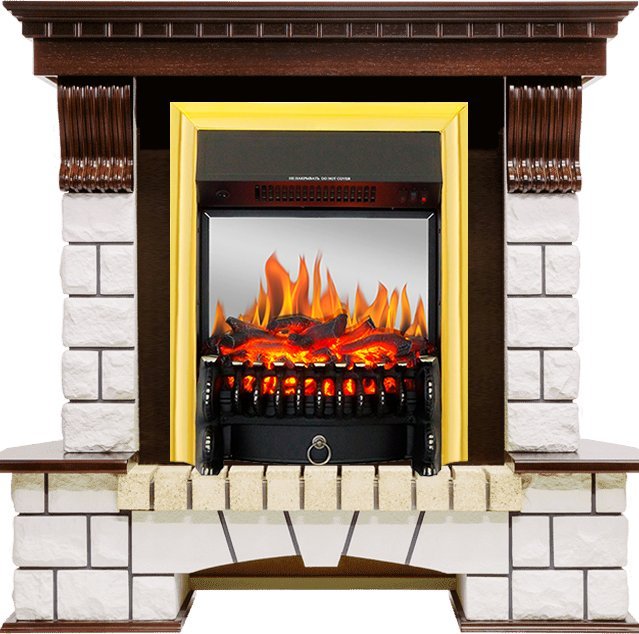 Каминокомплект Royal Flame Pierre Luxe с очагом Fobos FX M Brass