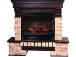 Каминокомплект Interflame Экстер Альпина темный дуб под очаг Panoramic 25-30 LED FX 3D