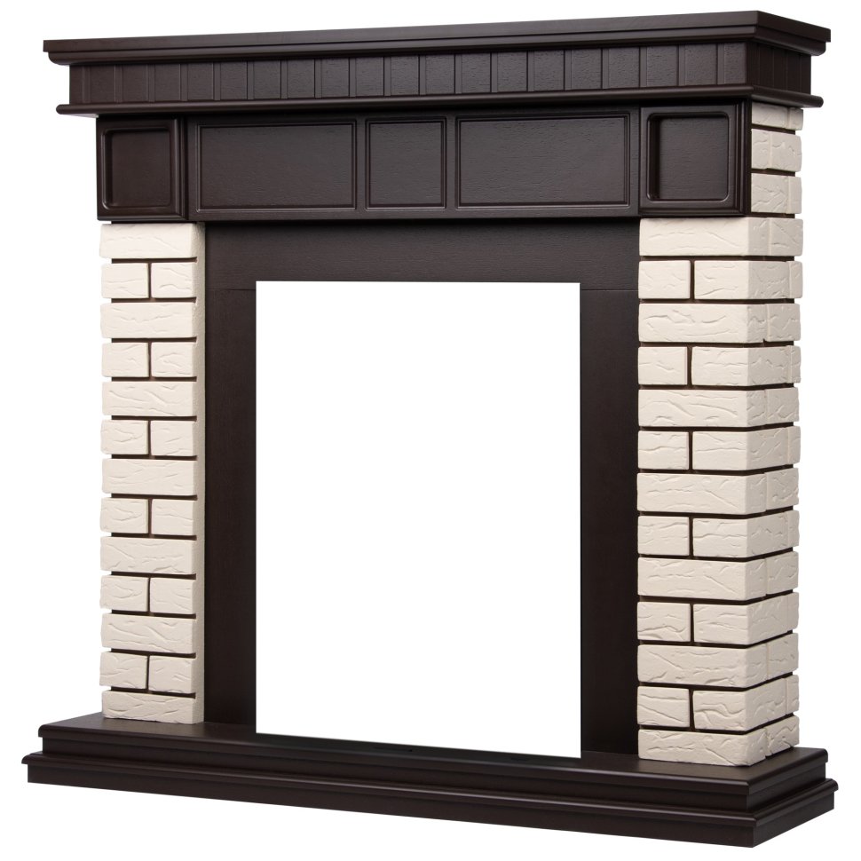 Портал Firelight Bricks Classic камень бежевый/шпон темный дуб