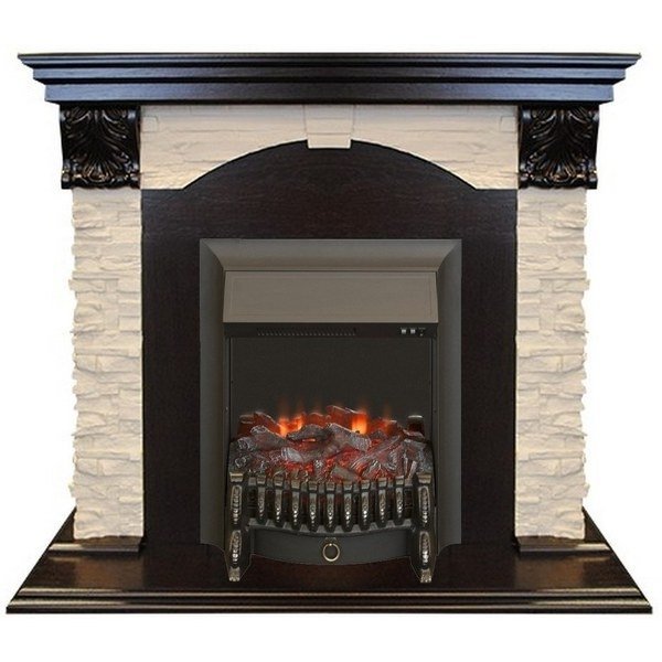 Каминокомплект RealFlame Dublin LUX  STD/EUG DN с очагом Fobos s Lux Black/Brass