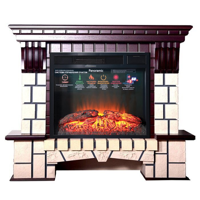 Каминокомплект Interflame Экстер М махагон с очагом Foton 23 LED FX