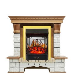 Каминокомплект Royal Flame Pierre Luxe с очагом Majestic FX M Brass