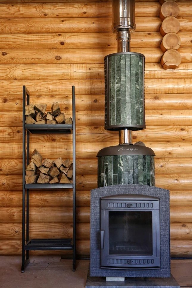 Печь банная PROMetall Атмосфера XL в ламелях Жадеит наборный рисунок