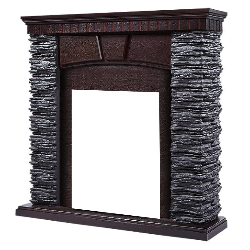 Портал Firelight Porto Classic камень черный/шпон венге