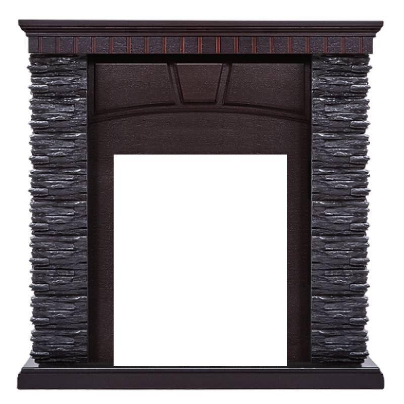 Портал Firelight Porto Classic камень черный/шпон венге