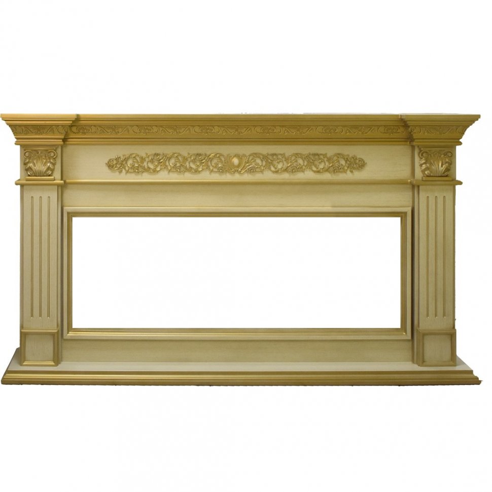 Портал Interflame Елизавета бежевый с золотой патиной под очаг FreeSpace 50 LED FX QZ