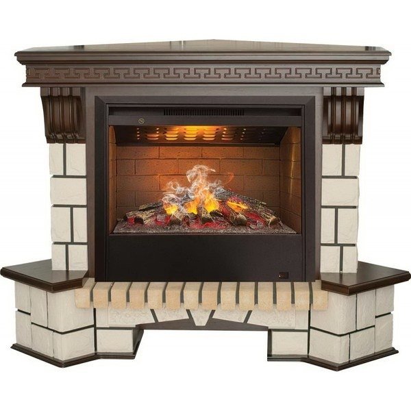 Каминокомплект RealFlame Stone Corner new 26/HL AO (DN) с очагом 3D Helios 26