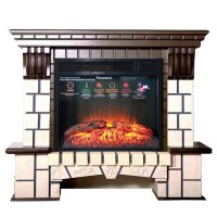 Каминокомплект Interflame Экстер М средний дуб с очагом Foton 23 LED FX