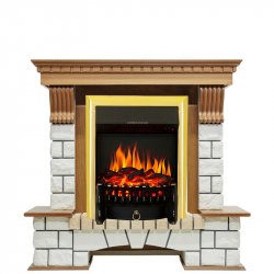 Каминокомплект Royal Flame Pierre Luxe с очагом Fobos FX Brass