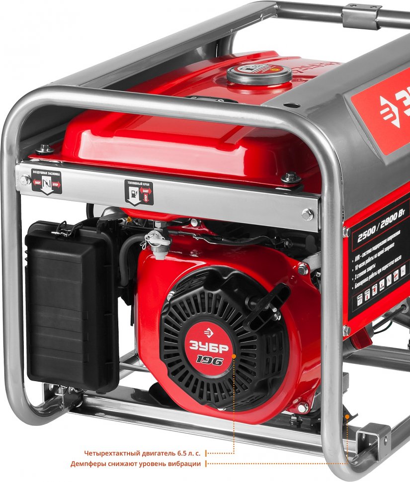 Бензиновый электрогенератор Зубр ЗЭСБ-2800