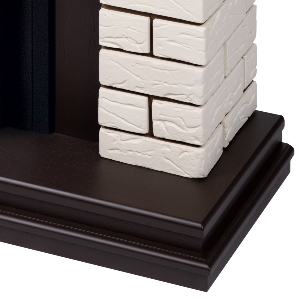 Каминокомплект Firelight Bricks 25U (угловой) с очагом Electrolux EFP/P-2520LS камень бежевый/шпон темный дуб