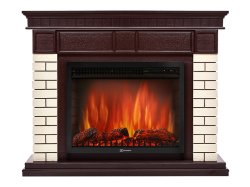 Каминокомплект Firelight Bricks 25U (угловой) с очагом Electrolux EFP/P-2520LS камень бежевый/шпон темный дуб