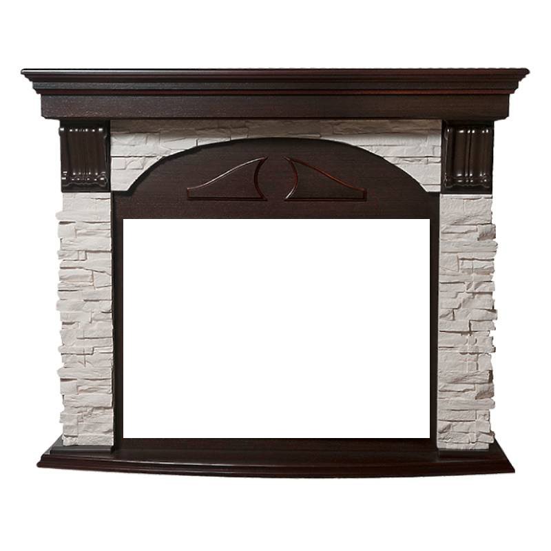 Портал Firelight Torre 30S сланец белый/шпон темный дуб