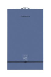 Настенный газовый котел MIZUDO MAESTRO GEM M24Т c шиной OpenTherm стеклянная панель голубая