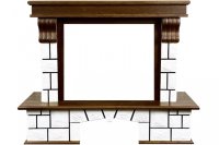 Портал Royal Flame Porto под очаг Jupiter FX New Орех/Белый камень (разборный)