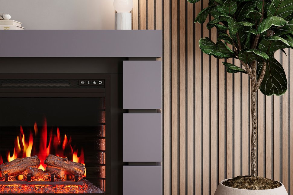 Каминокомплект Royal Flame Modern 42 (Разборный) с очагом Vision 42 LOG LED серый графит