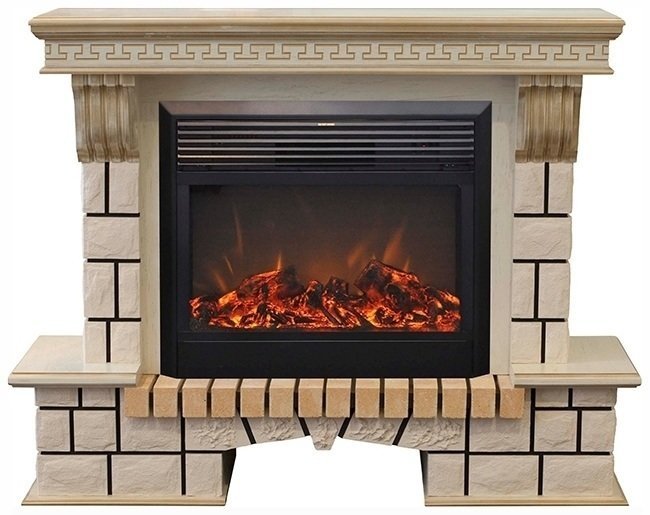 Каминокомплект RealFlame Stone new 26 WTG с очагом MoonBlaze LUX Black/Brass