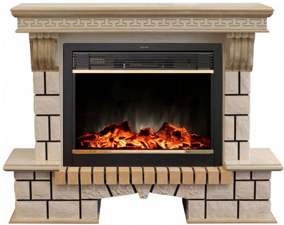 Каминокомплект RealFlame Stone new 26 WTG с очагом MoonBlaze LUX Black/Brass