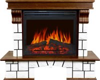 Каминокомплект Royal Flame Porto с очагом Jupiter FX New Орех/Белый камень (разборный)