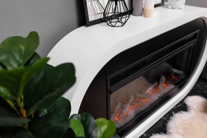 Каминокомплект Royal Flame Ellipse с очагом Vision 60 LOG LED белый с черным