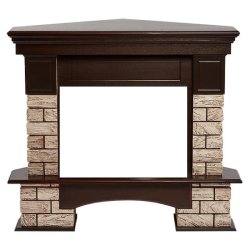 Портал Firelight Forte Wood 25U (угловой) камень коричневый/шпон темный дуб