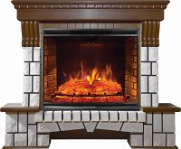 Каминокомплект Interflame Экстер средний дуб с очагом Panoramic 02 33 LED FX