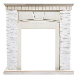 Портал Firelight Porto Classic камень белый/шпон беленый дуб