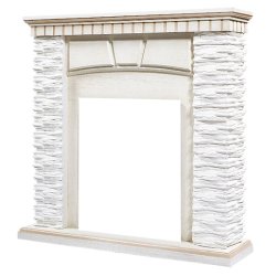 Портал Firelight Porto Classic камень белый/шпон беленый дуб