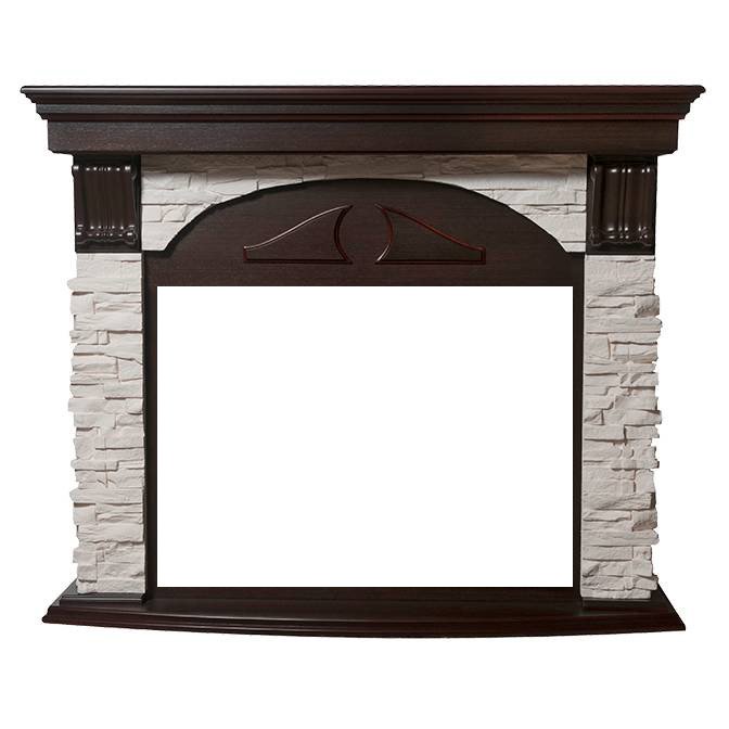 Портал Firelight Torre 25U (угловой) сланец белый/шпон темный дуб