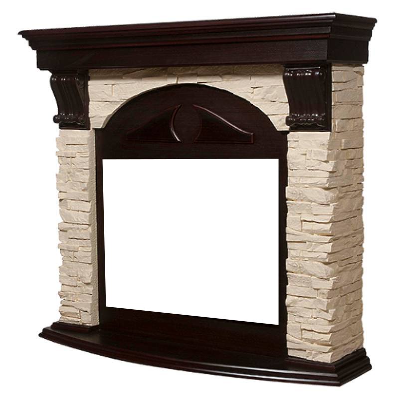 Портал Firelight Torre 30U (угловой) сланец слоновая кость/шпон темный дуб