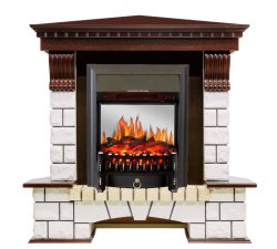Каминокомплект Royal Flame Pierre Luxe угловой с очагом Fobos FX M Black