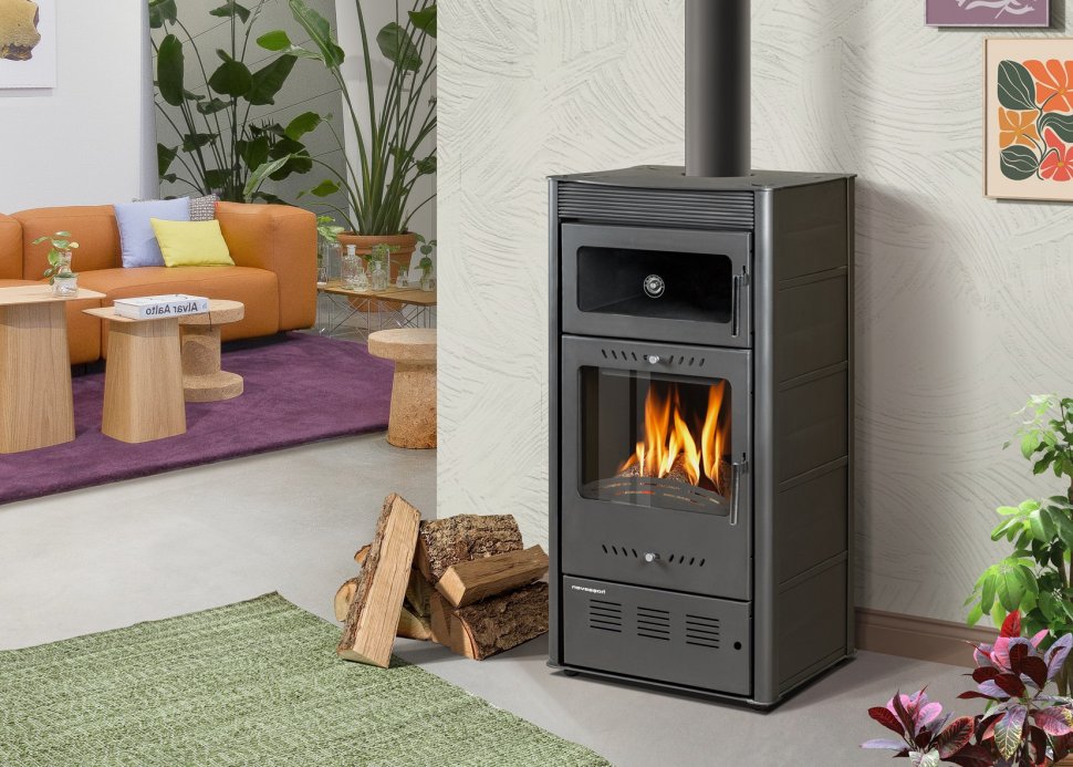 Печь-камин Hosseven Rose Oven Anthracite