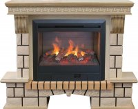 Каминокомплект RealFlame Stone new 26/HL WTG с очагом 3D Helios