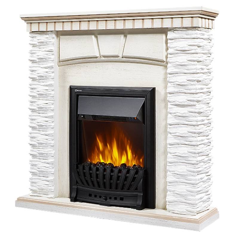 Каминокомплект Firelight Porto Classic с очагом Electrolux EFP/P-1020LS камень белый/шпон беленый дуб