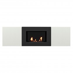 Тумба с биокамином Firelight BFP/P-1400L белый+набор керамических дров сосна