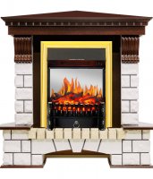Каминокомплект Royal Flame Pierre Luxe угловой с очагом Fobos FX M Brass