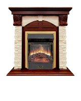Каминокомплект Royal Flame Dublin (Разборный) с очагом Majestic FX Brass орех каньон/сланец