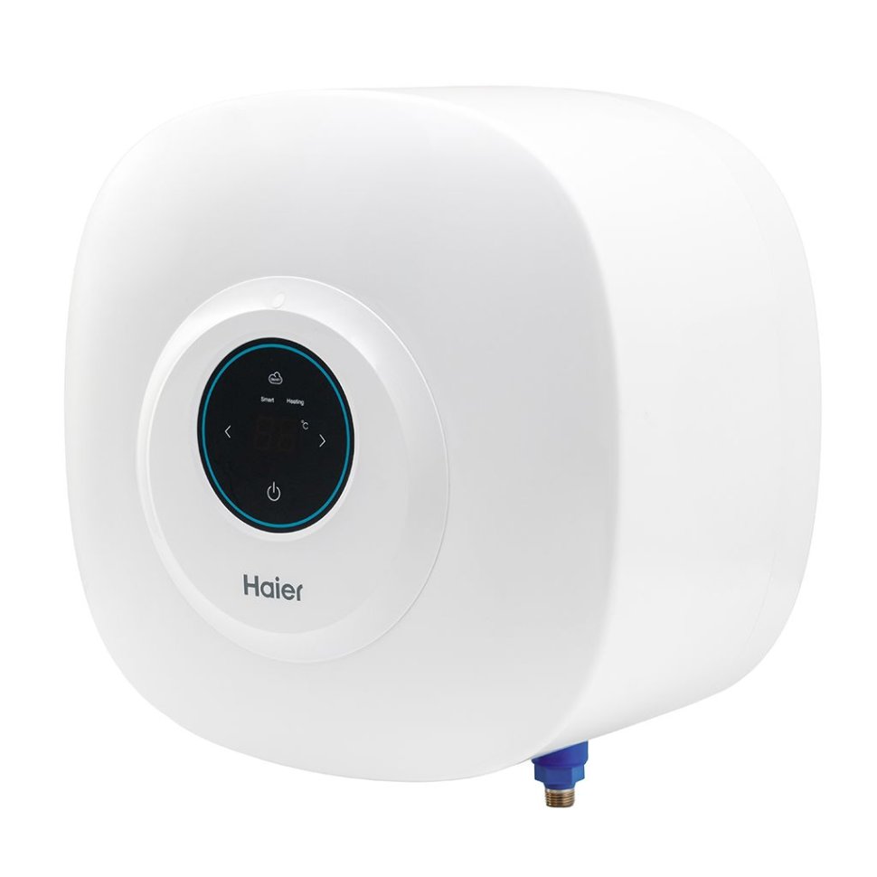Накопительный электрический водонагреватель Haier ES15V-EQ1 над раковиной