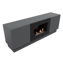 Тумба с биокамином Firelight BFP/P-1400L графит+набор керамических дров сосна
