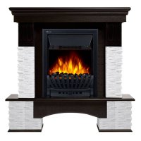 Каминокомплект Firelight Pietra Nuovo Classic с очагом Electrolux EFP/P-1020LS сланец белый/шпон темный дуб
