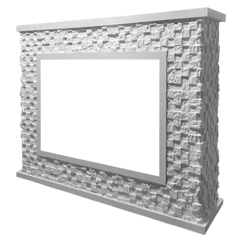 Портал Firelight Quadro 25 камень песчаник античный белый/белая эмаль