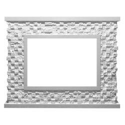 Портал Firelight Quadro 25 камень песчаник античный белый/белая эмаль