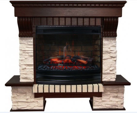 Каминокомплект Interflame Экстер сланец темный дуб с очагом Panoramic 25-30 LED FX 3D