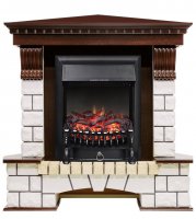 Каминокомплект Royal Flame Pierre Luxe угловой с очагом Fobos FX Black