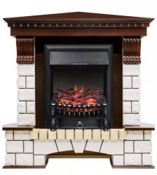 Каминокомплект Royal Flame Pierre Luxe угловой с очагом Fobos FX Black