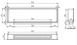 Биокамин Zefire Flagman 1600 шлифованный