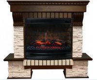 Каминокомплект Interflame Экстер сланец средний дуб с очагом Panoramic 25-30 LED FX 3D