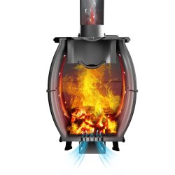 Печь-камин отопительно-варочная PROMetall Бахта черная