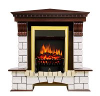 Каминокомплект Royal Flame Pierre Luxe угловой с очагом Fobos FX Brass